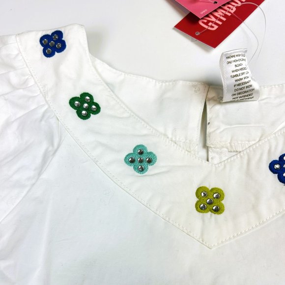 NWT Gymboree Fashion Flower Cuffed Denim Pant & Ruffle Top Size 10 - Picture 7 of 8